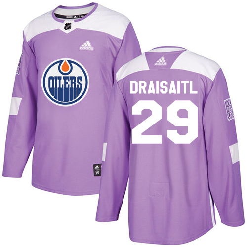 Adidas Oilers #29 Leon Draisaitl Purple Authentic Fights Cancer Stitched NHL Jersey - Click Image to Close